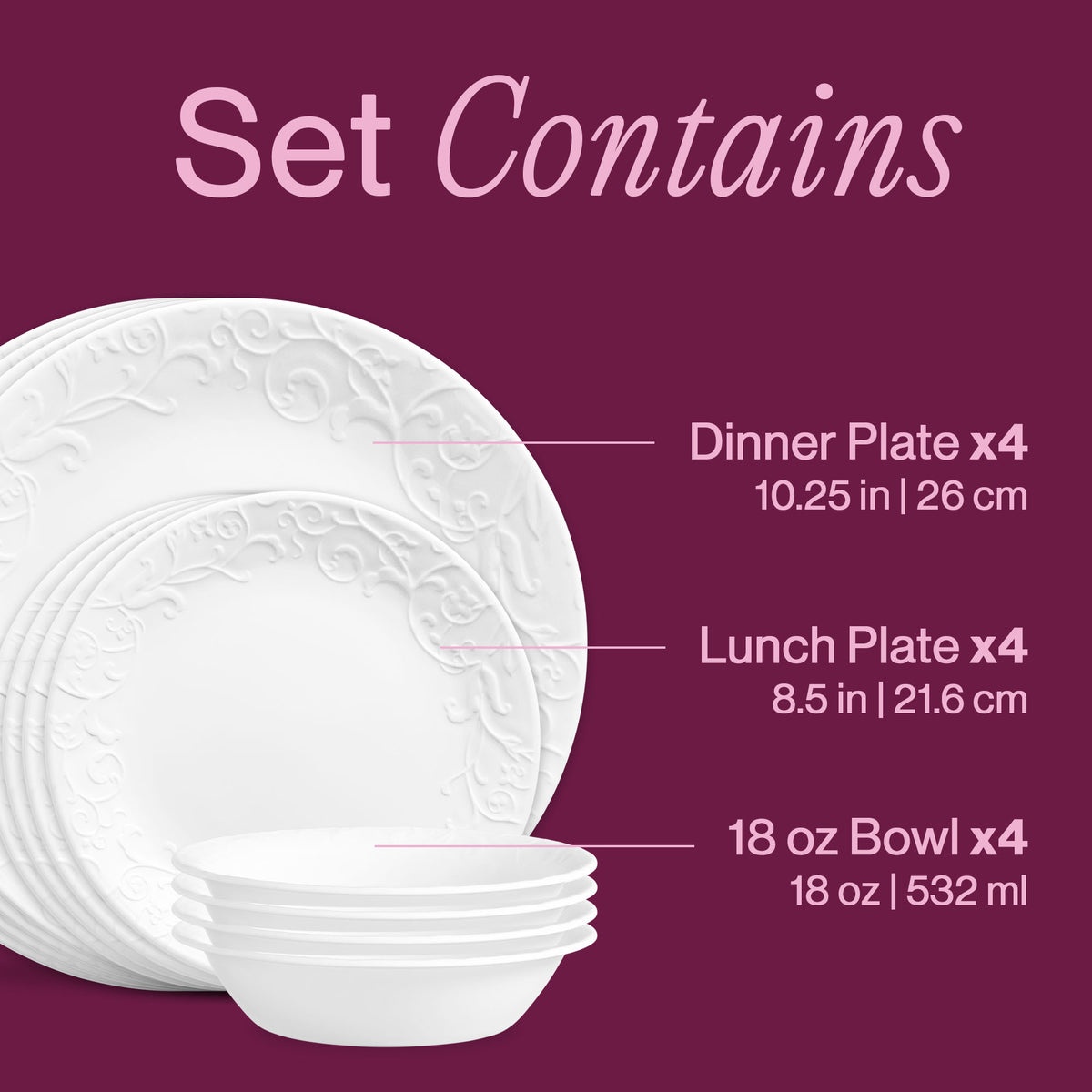 Corelle® Bella Faenza 12-piece Dinnerware Set, Service for 4 - Image 3