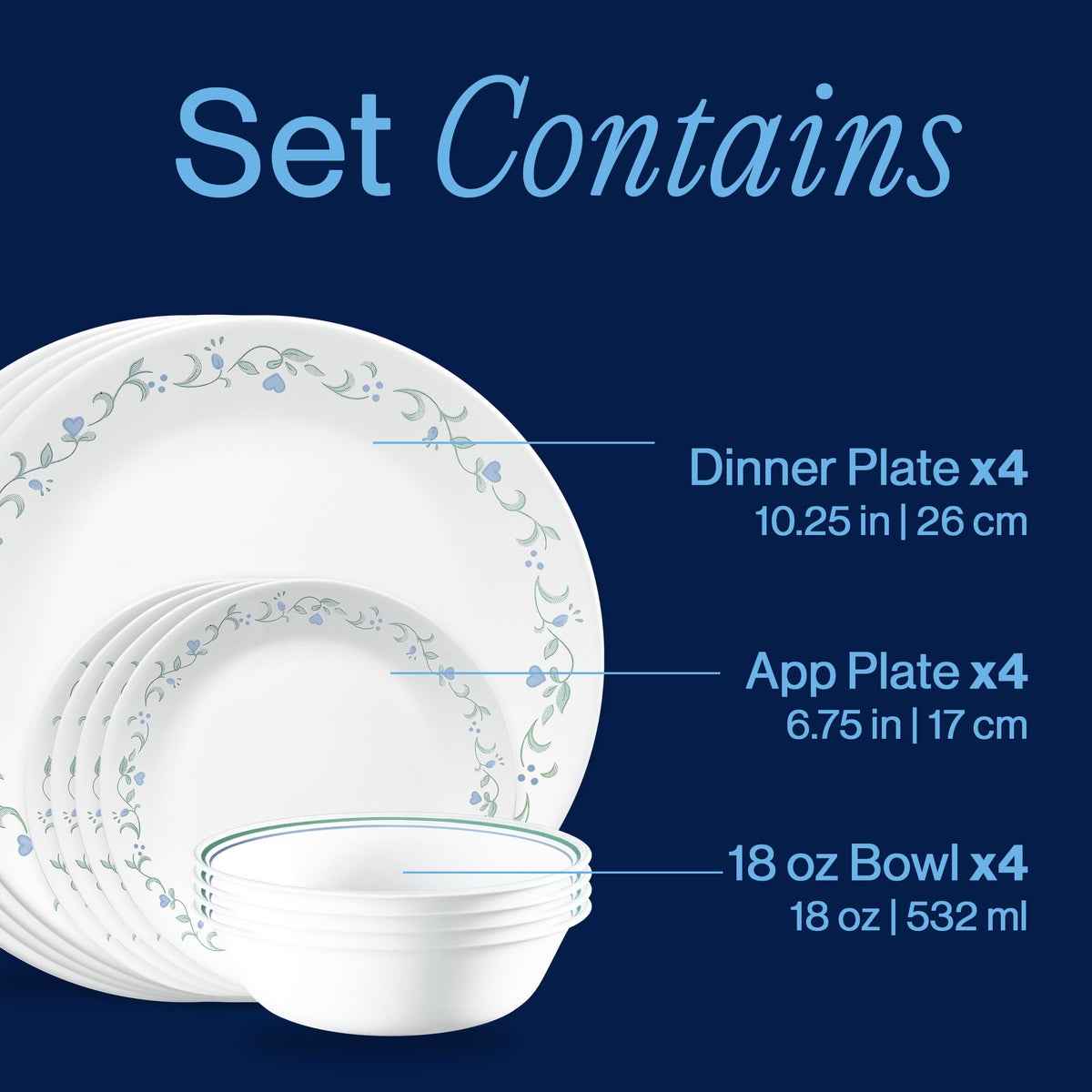 Corelle® Country Cottage 12-piece Dinnerware Set, Service for 4 - Image 3
