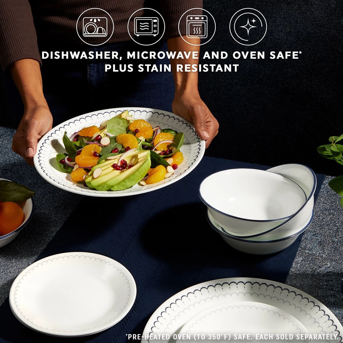 Corelle® Caspian Lace 6.75" Appetizer Plate, 6-pack - Image 4