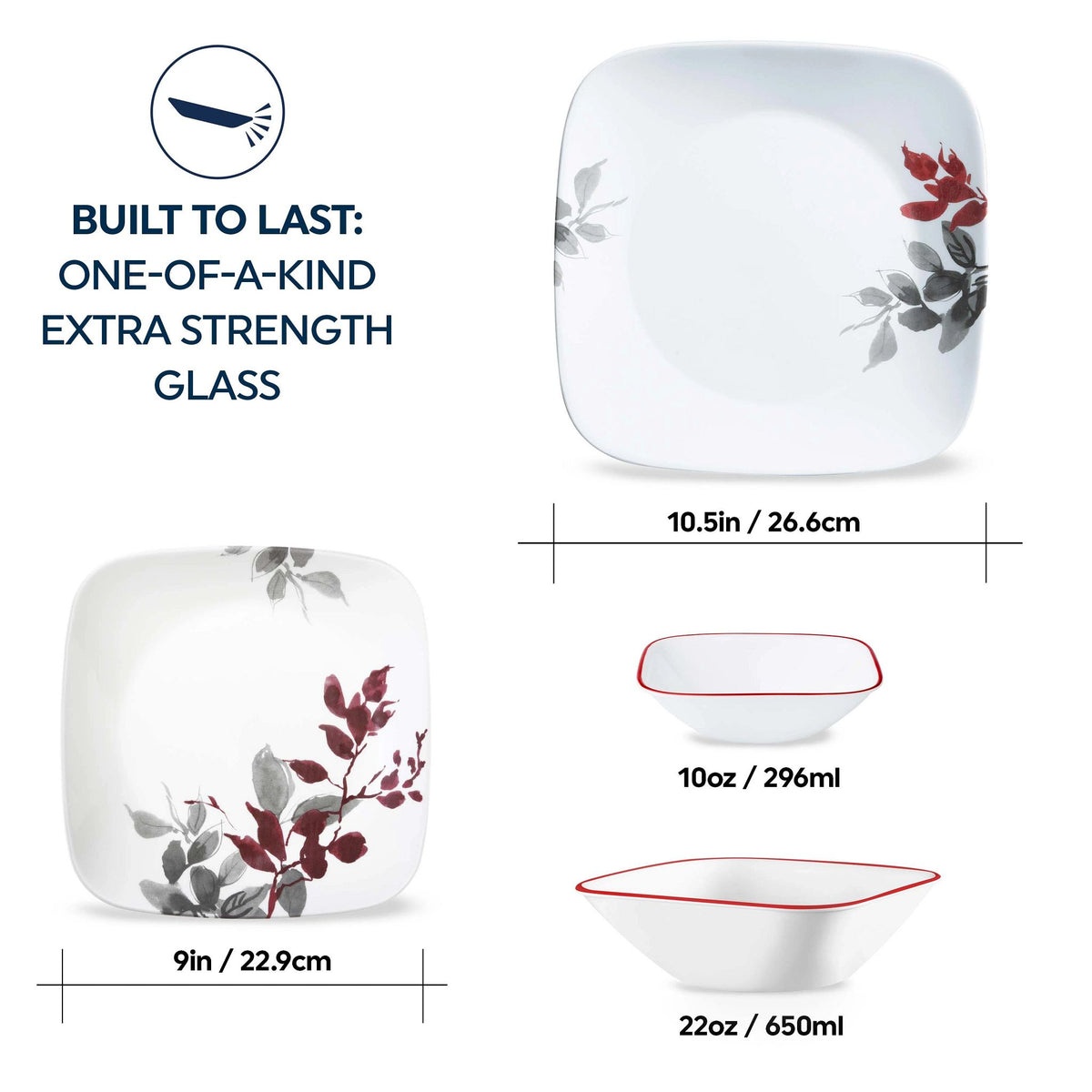 Corelle® Kyoto Leaves 16-piece Dinnerware Set, Service for 4 - Image 3
