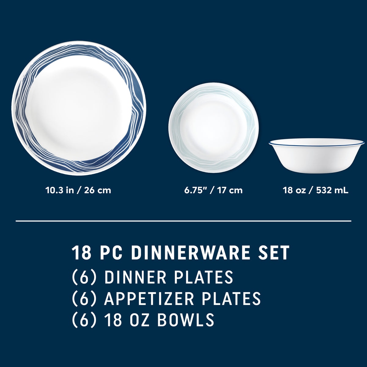 Corelle® Acadia 18-piece Dinnerware Set, Service for 6 - Image 2