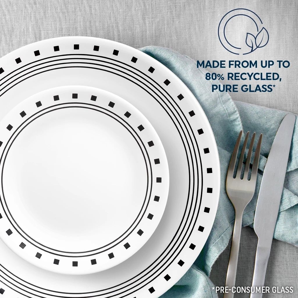Corelle® City Block 18-piece Mugless Dinnerware Set, Service for 6 - Image 3