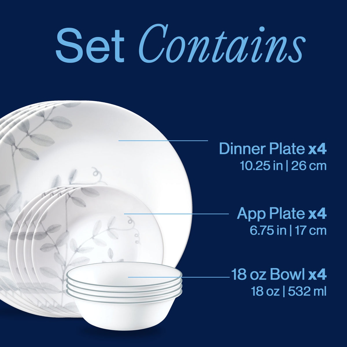 Corelle® Flowing Fern 12-piece Dinnerware Set, Service for 4 - Image 3
