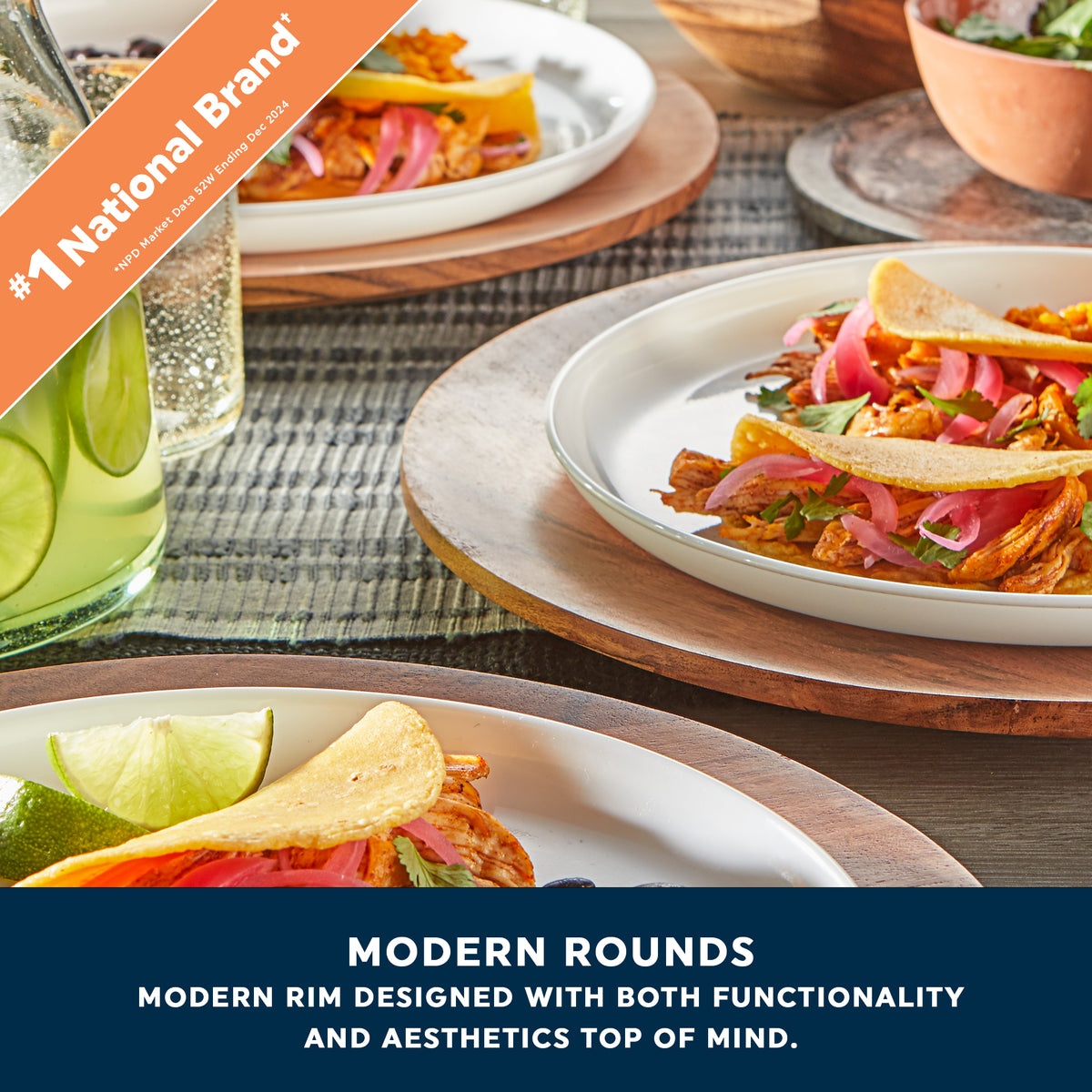 Corelle® Modern Rounds Dinnerware Set – Service for 4 + Meal Bowls - Image 4