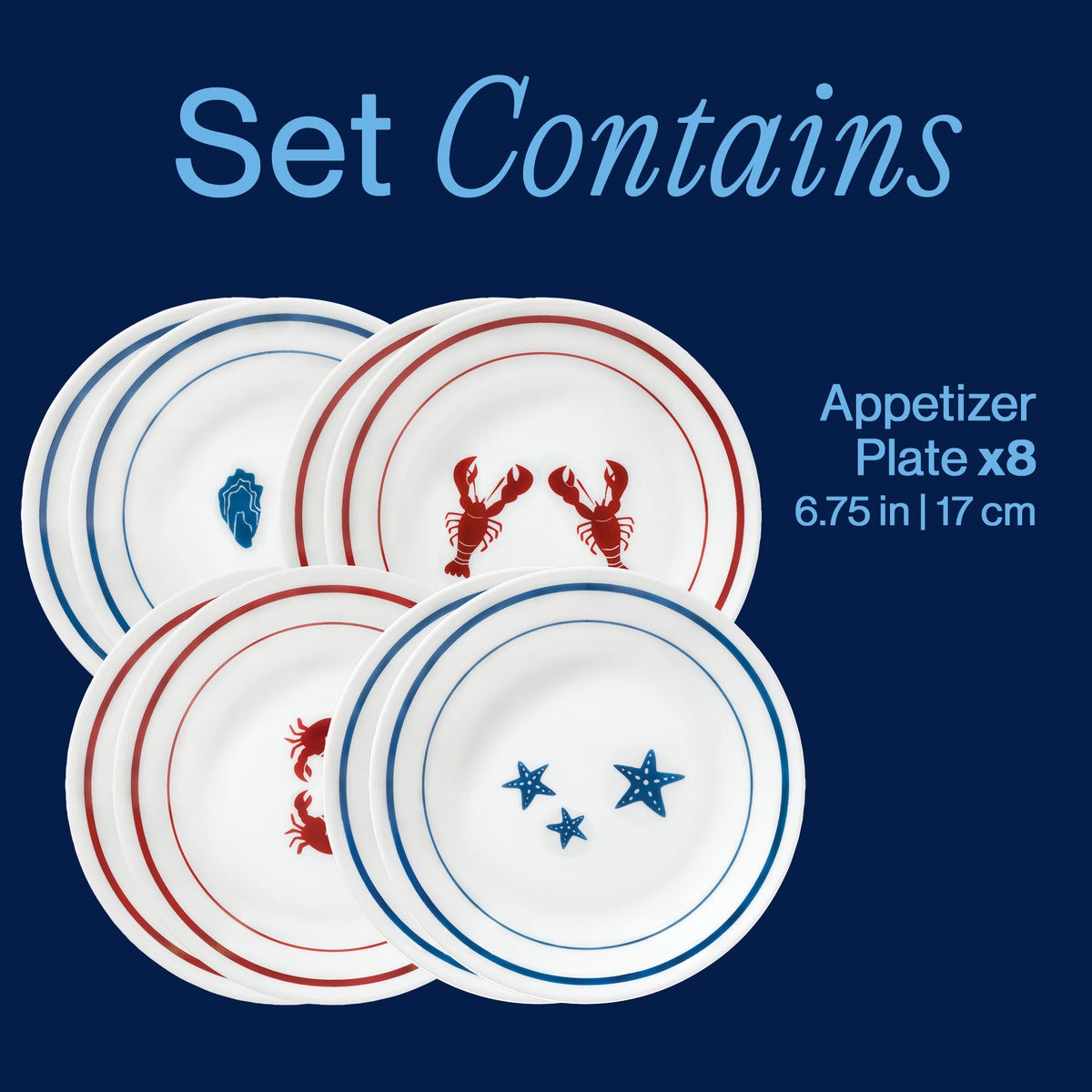 Corelle® Rockland Harbor 6.75" Appetizer Plate, 8-pack - Image 3