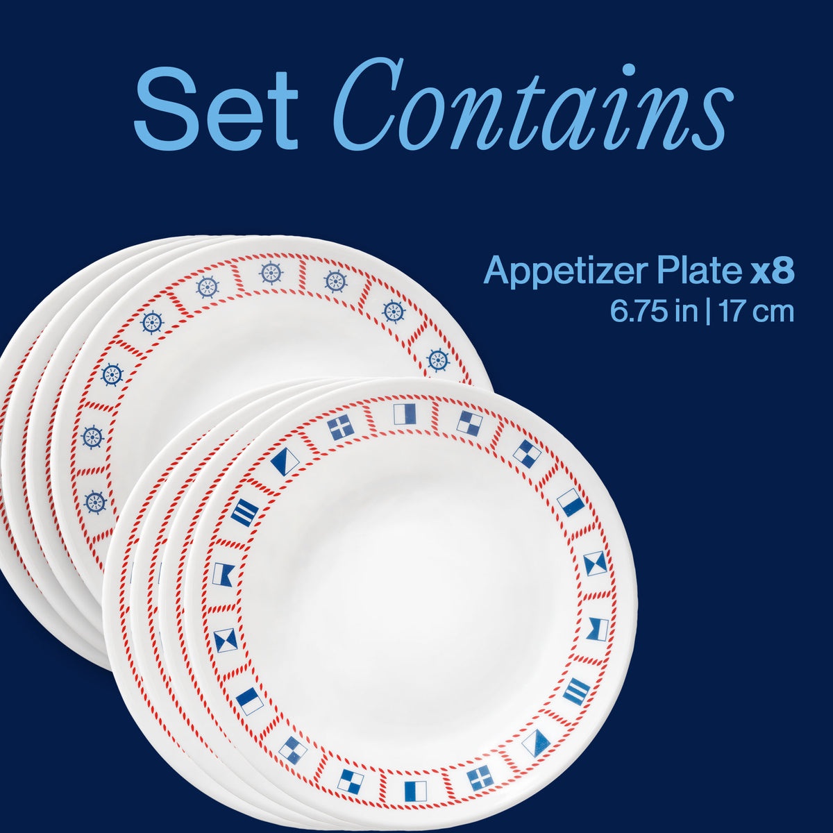 Corelle® Sailing Away 6.75" Appetizer Plate, 8-pack - Image 3