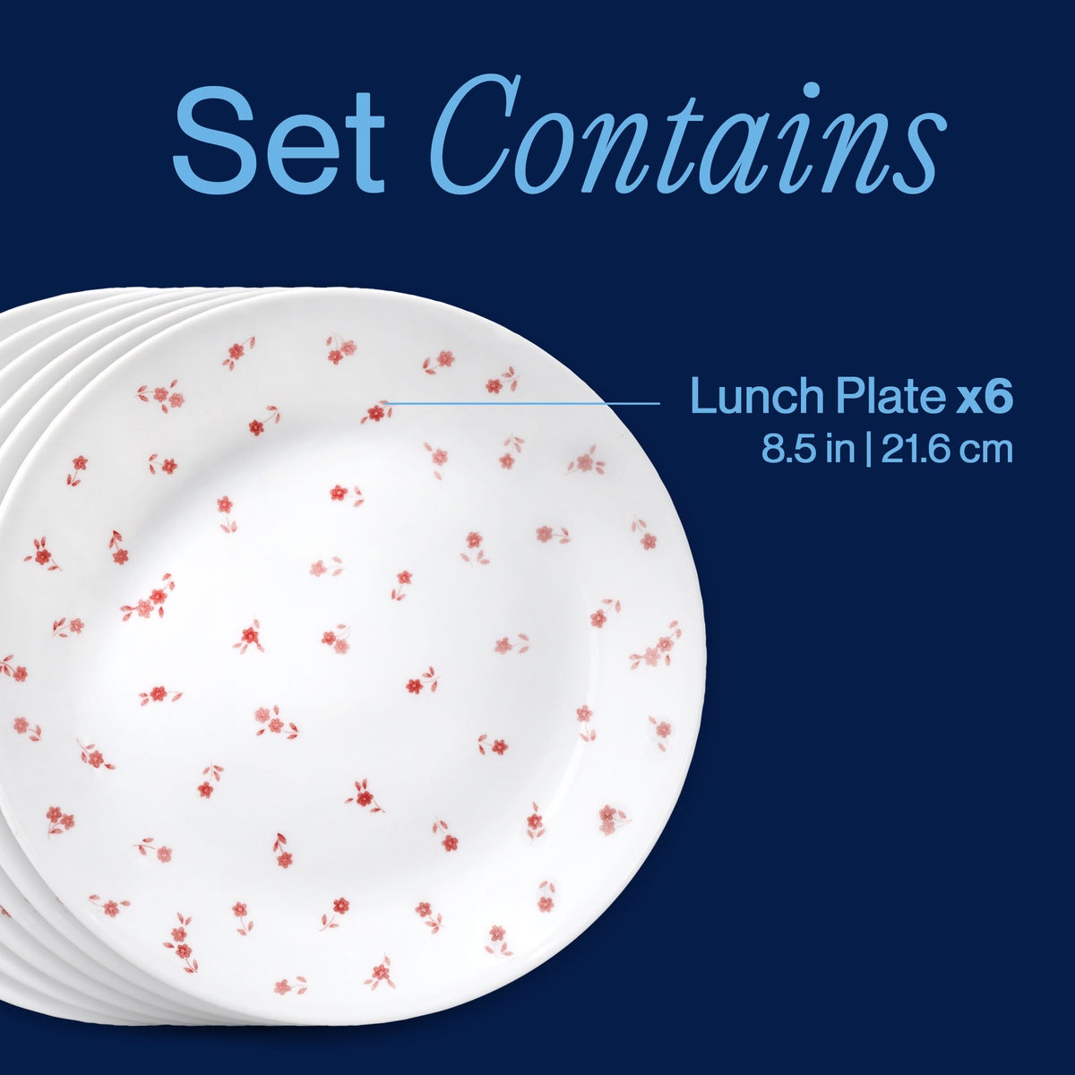Corelle® Sweet Flora 8.5" Lunch Plate, 6-pack - Image 3