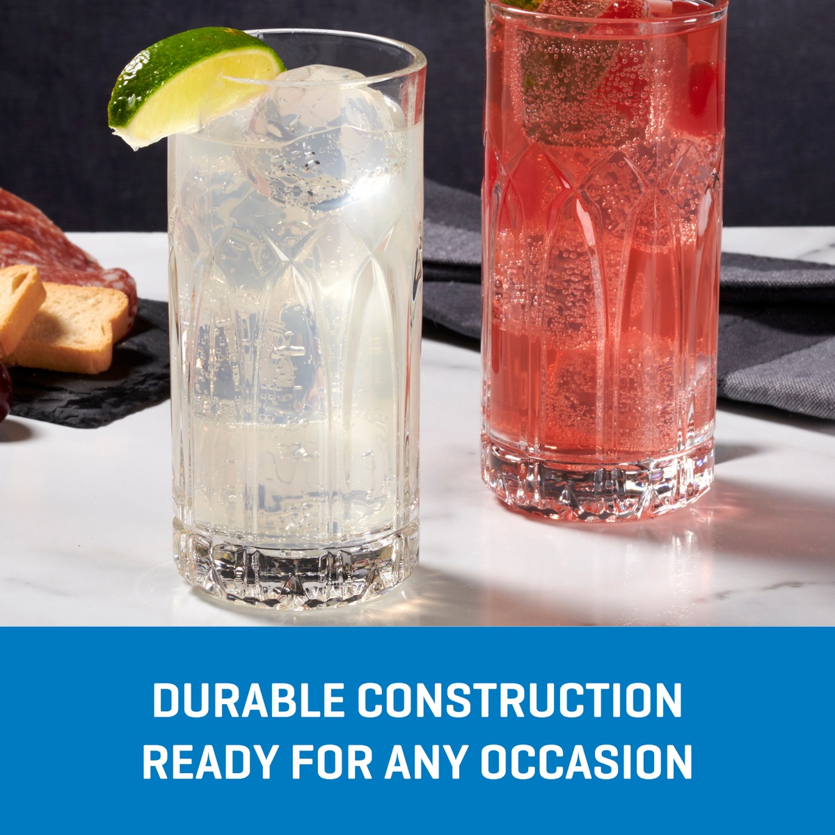 Ocean Glassware Traze PST Highball Glasses (4-Pieces), 12-ounce, Dishwasher Safe - Image 4