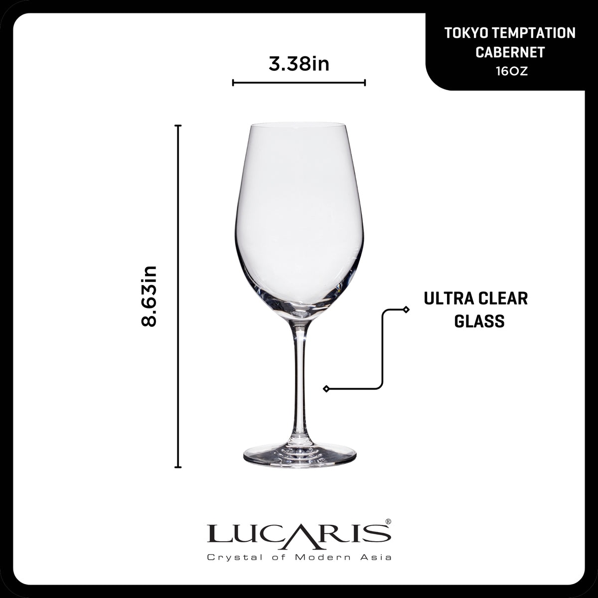 Lucaris Tokyo Temptation Cabernet Glasses (4-Pieces), 16-ounce, Dishwasher Safe, Lead-free Crystalline - Image 3
